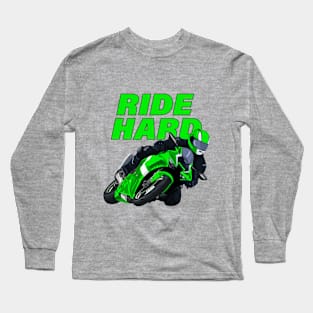 Ride Hard sport motorbike print Long Sleeve T-Shirt